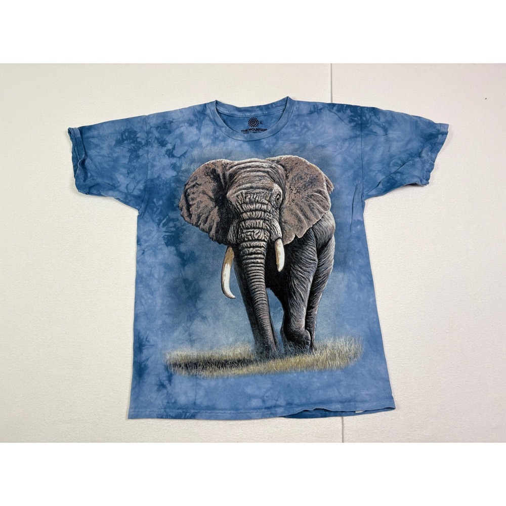 The Mountain Elephant Tie Dye T-Shirt XL Blue San Diego Zoo Safari Park Graphic